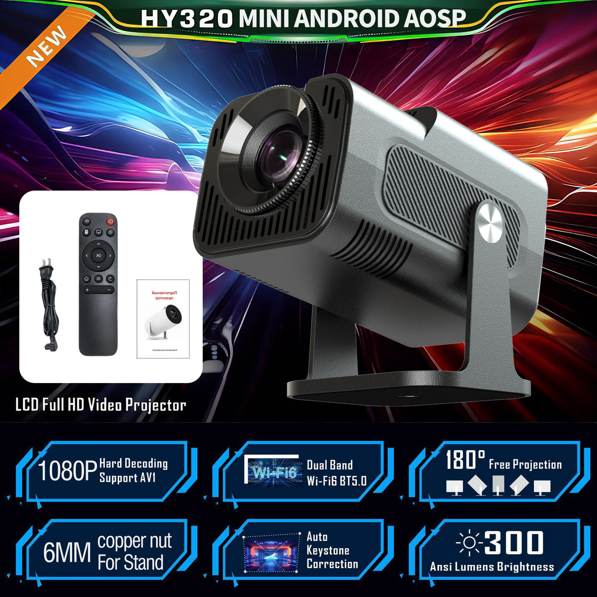 Mini Android 11 Portable Projector