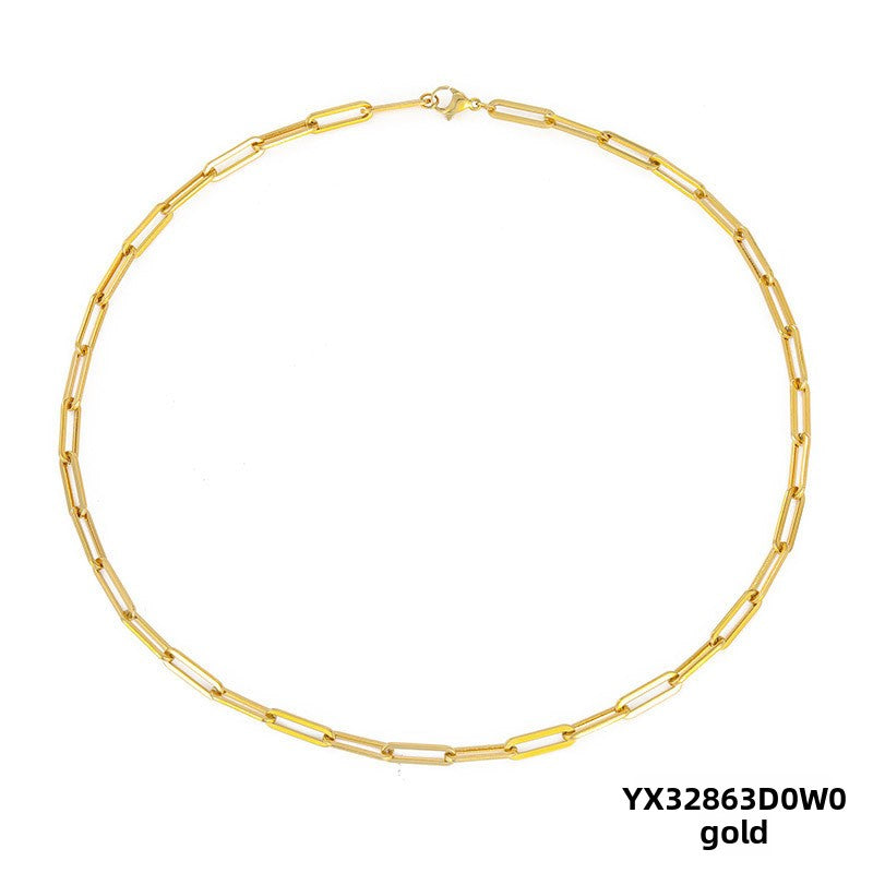 Stainless Steel Paperclip Chain Necklace