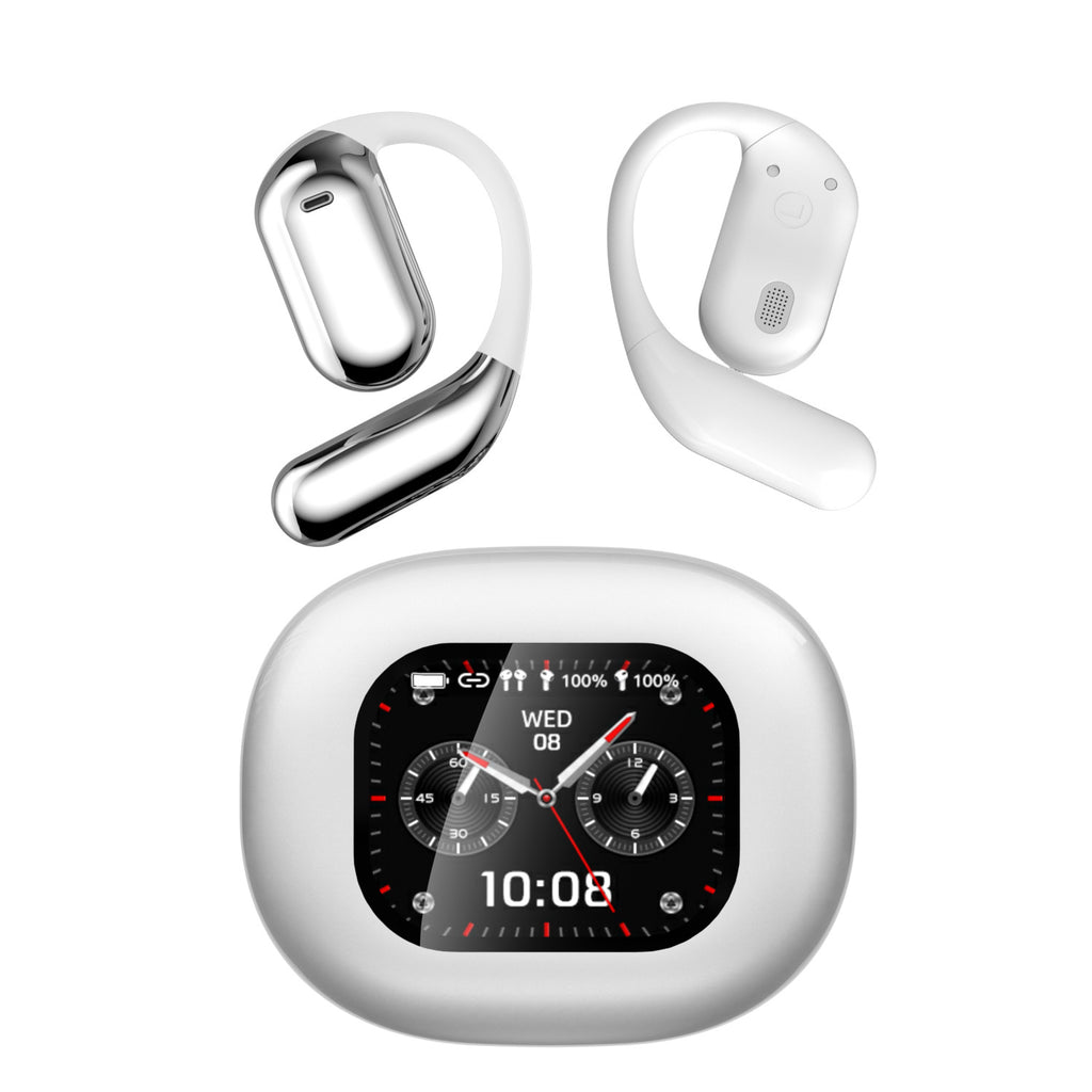 Open-Ear Bluetooth Earphones with AI Translation and Color Screen