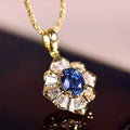 Geometric Begonia Flower Zircon Necklace