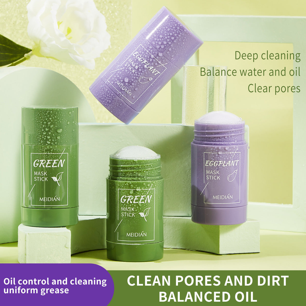 Green tea cleansing solid mask