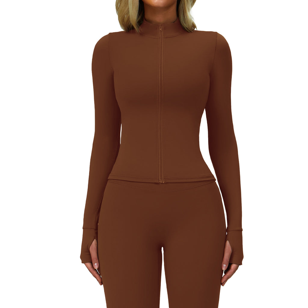 Womens High-Neck Fitness Long Sleeve Top