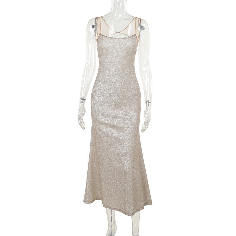 Elegant Mesh Panel Bodycon Dress