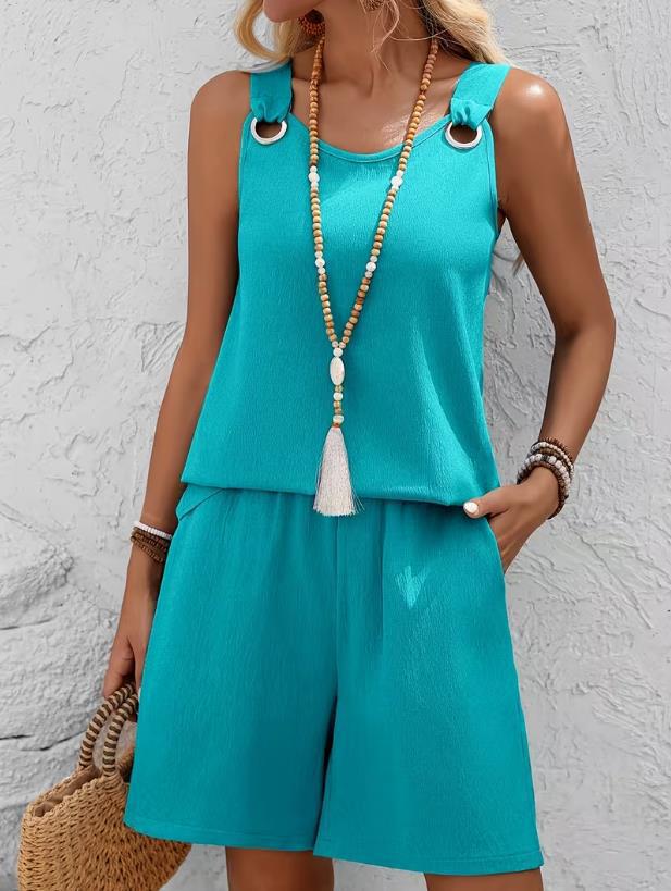 Women's Sleeveless Top and Shorts Set
