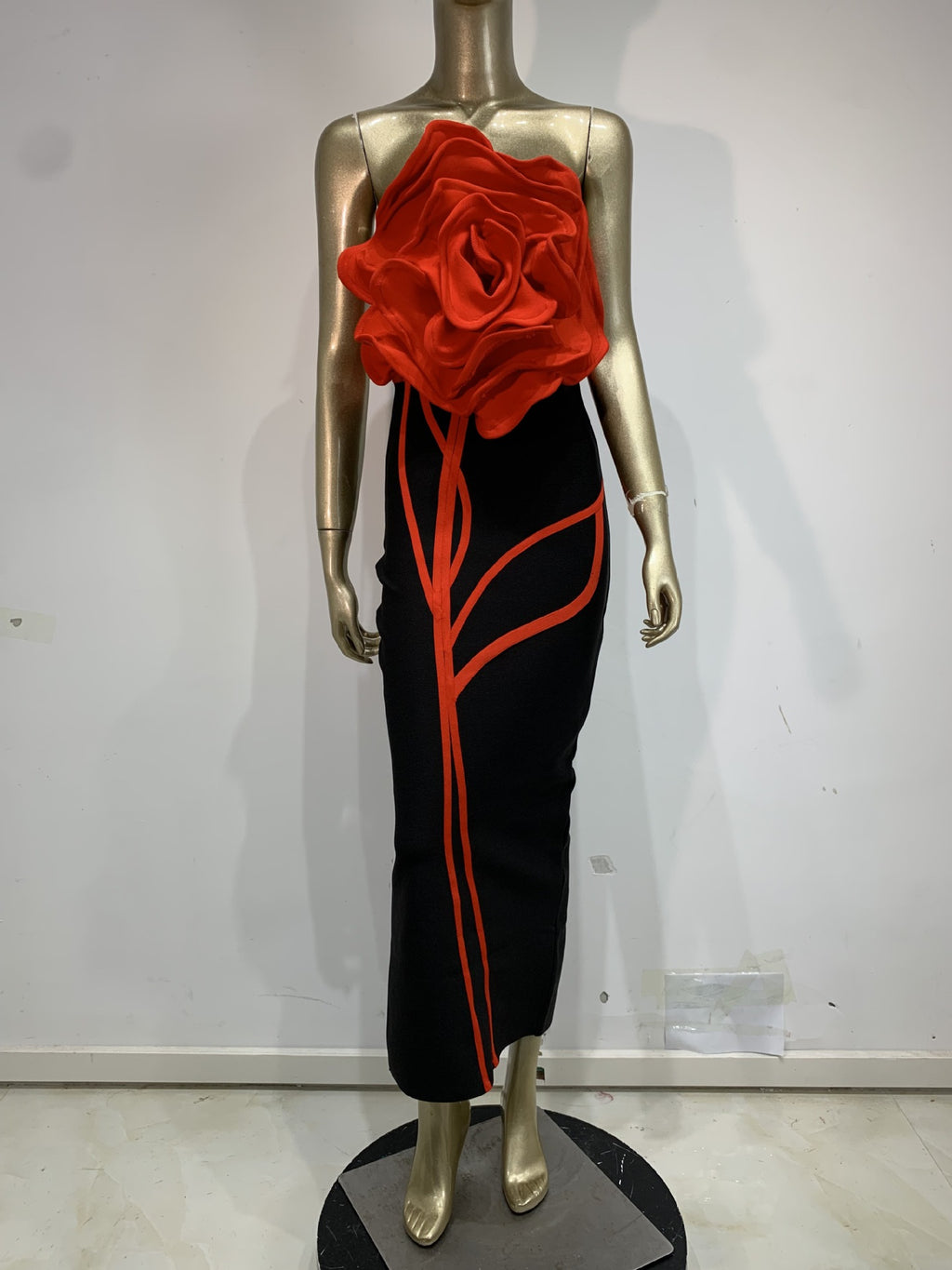 Strapless Floral Bandage Dress