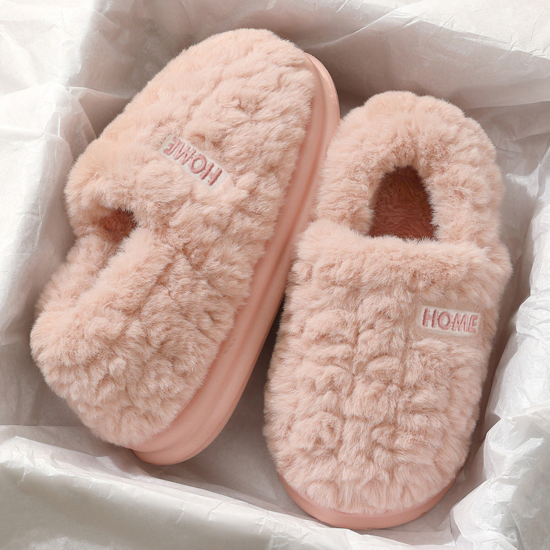 Womens Plush Winter Slippers with Heel Cover