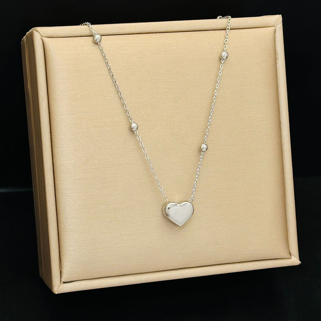 Minimalist Heart Titanium Steel Necklace 18K Gold Plated Clavicle Chain