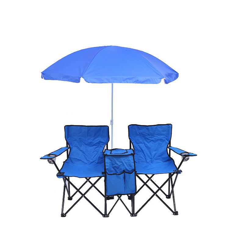 Portable Double Folding Chair with Sunshade
