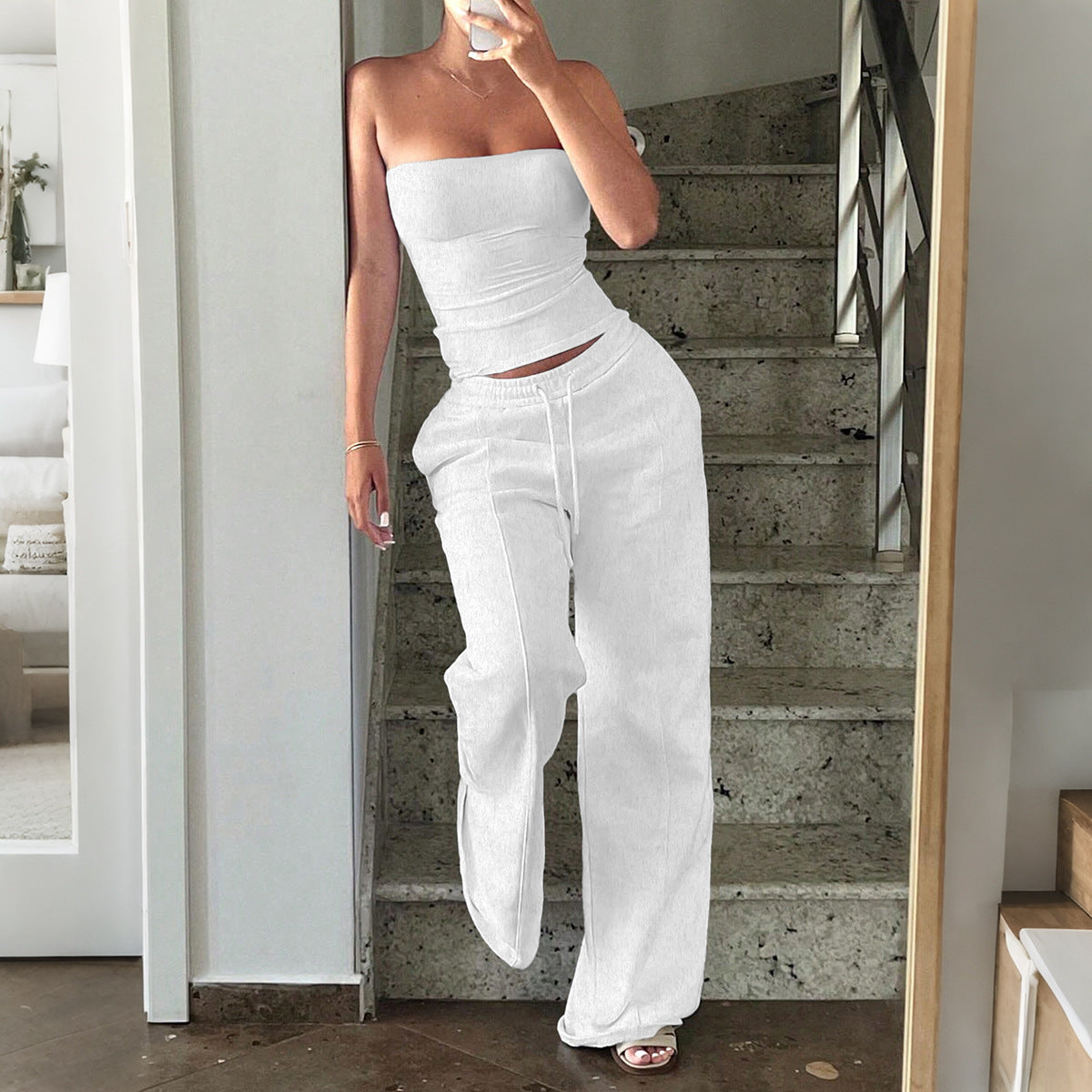 Women's Sleeveless Vest and Long Pants Set