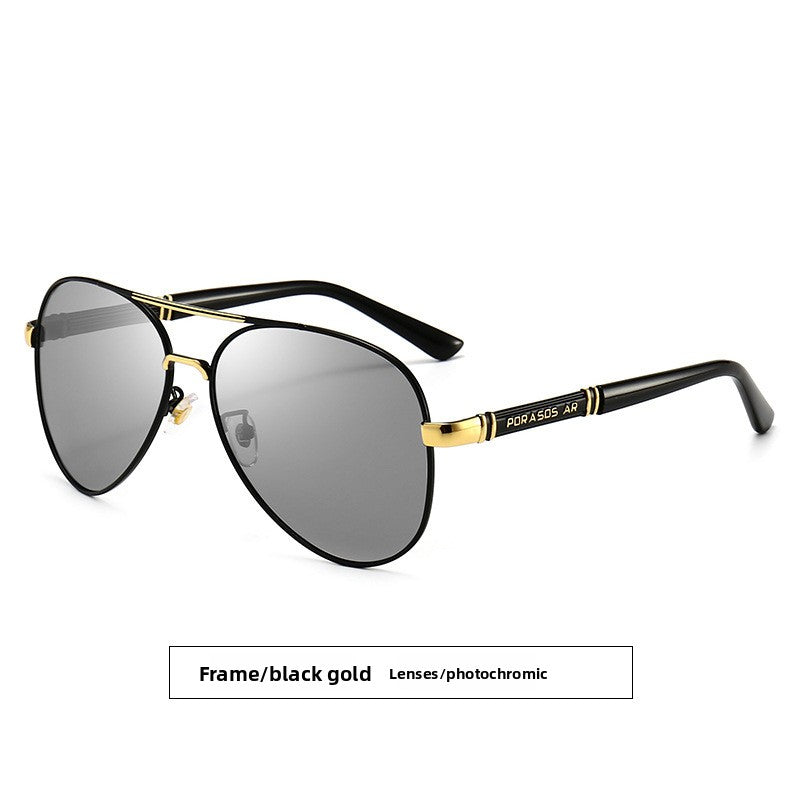 Metal Polarized Sunglasses Retro Large Frame Driving Glasses