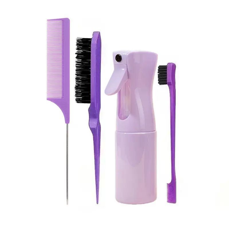 Hair Styling Comb Set with Spray Bottle and Eyebrow Brush
