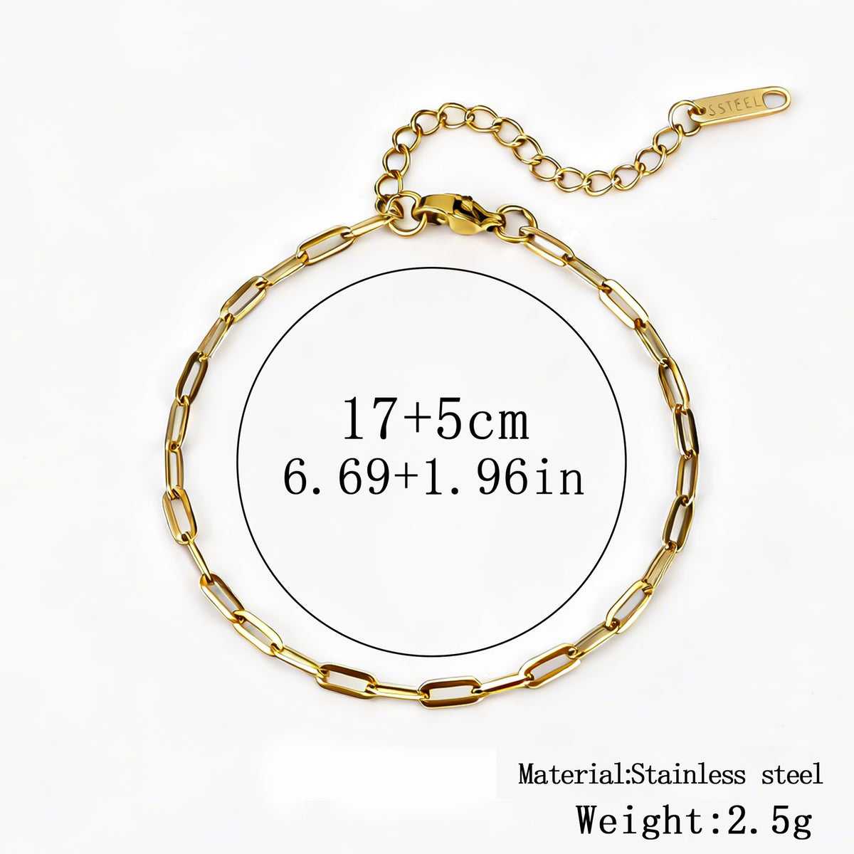 316L Titanium Steel Bracelet Waterproof Hypoallergenic Gold Plated Chain Jewelry for Men Women Unisex Fashion Accessories