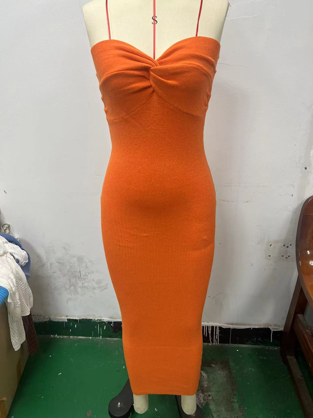 Twist Front Knit Bodycon Dress