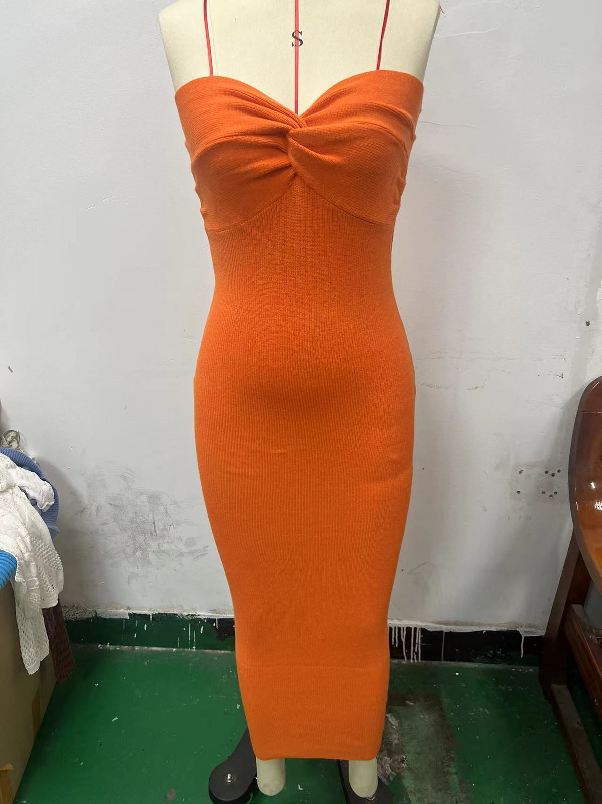 Twist Front Knit Bodycon Dress