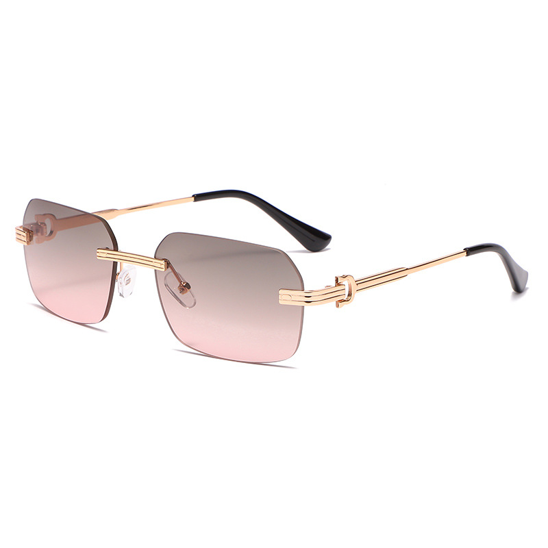 Irregular crystal cut square sunglasses