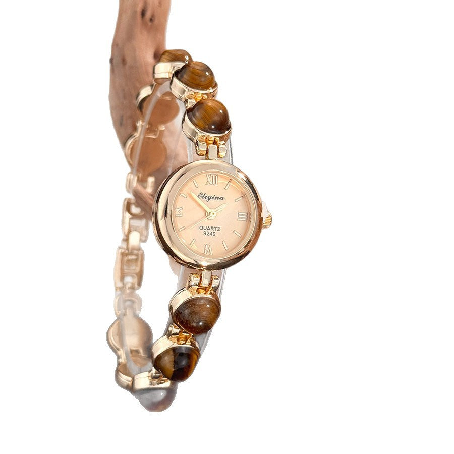 Vintage Gemstone Beaded Quartz Women Watch