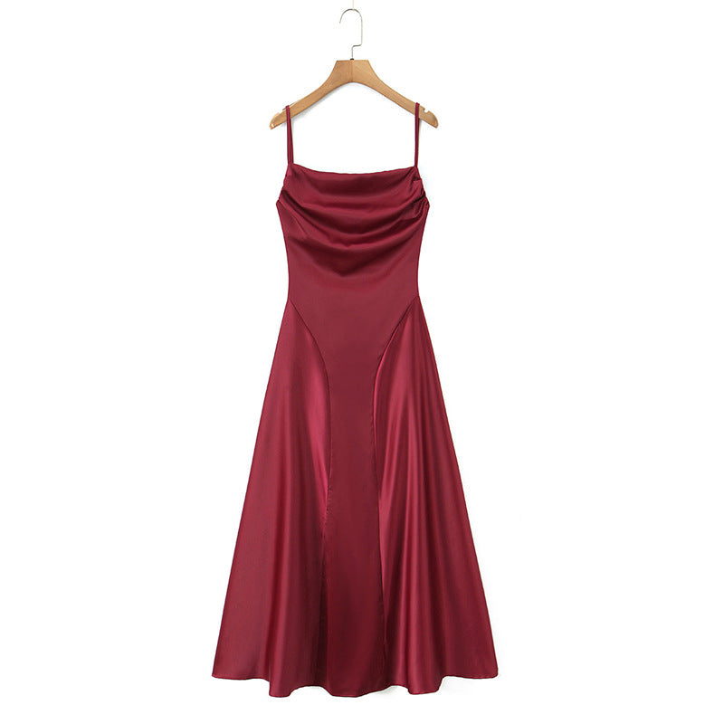 Cross-Back Lace-Up Hollow-Out Strap Dress