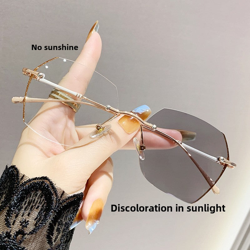 Frameless Color-Changing Prescription Glasses with Anti-Blue Light