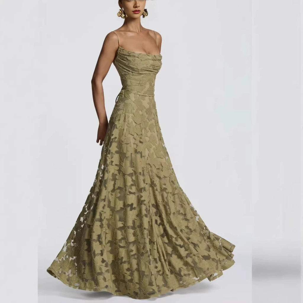 Elegant Back Tie A Line Dress