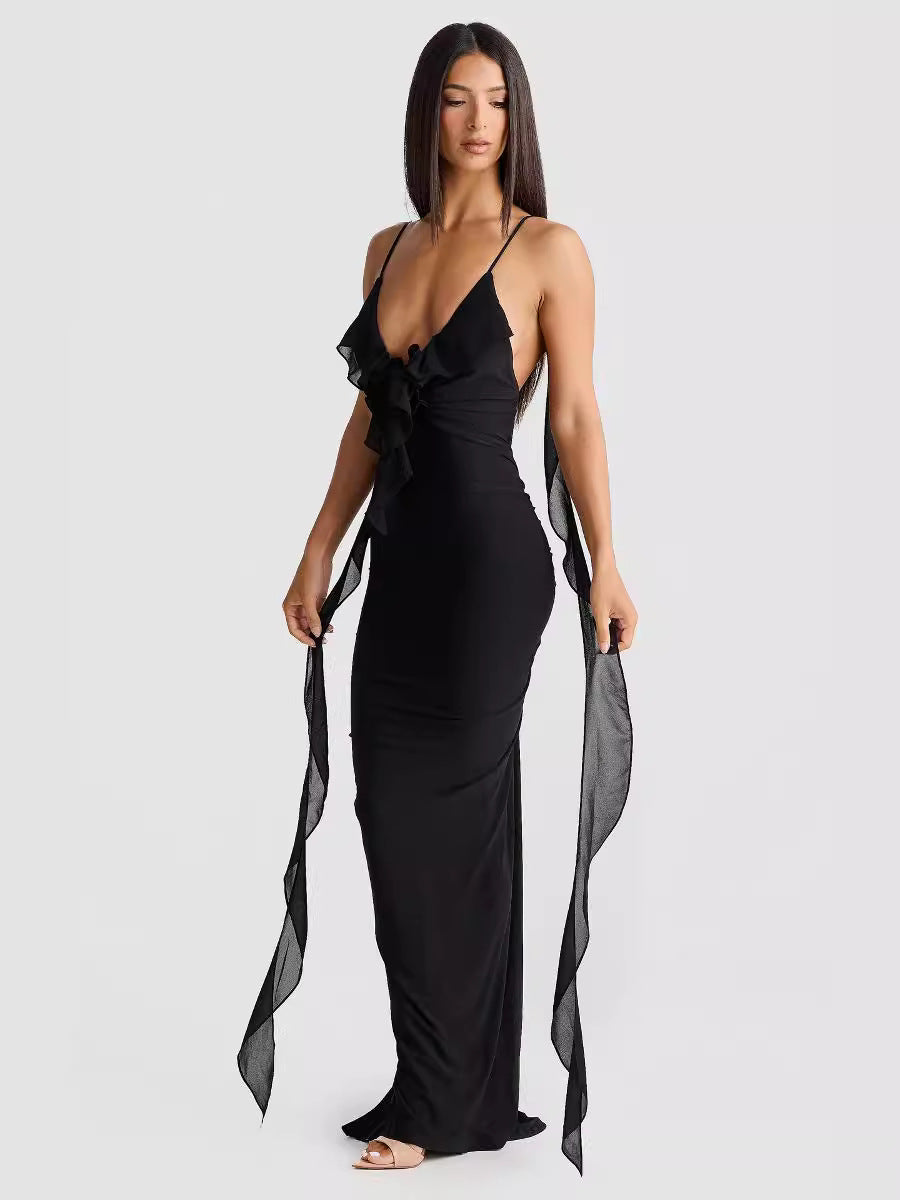 Women's V-Neck Backless Mermaid Evening Dress