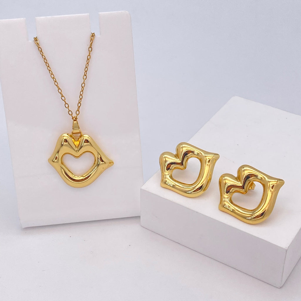 Stainless Steel Earrings and Necklace