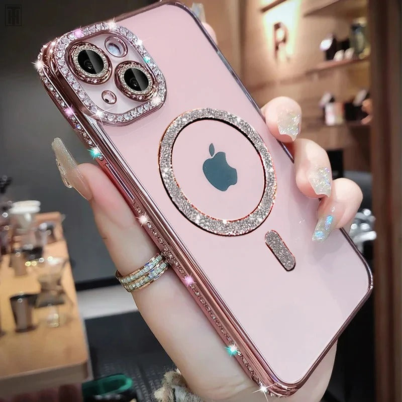 Magnetic Rhinestone Glitter iPhone Case