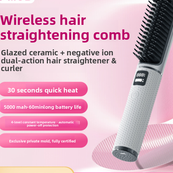 Wireless Rechargeable Hair Straightener and Curling Iron