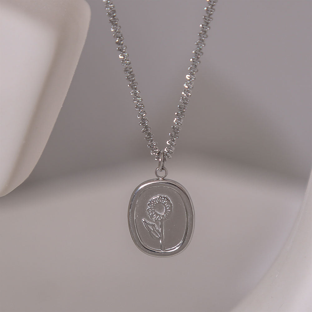 Titanium Steel Color-Preserving Small Mirror Necklace