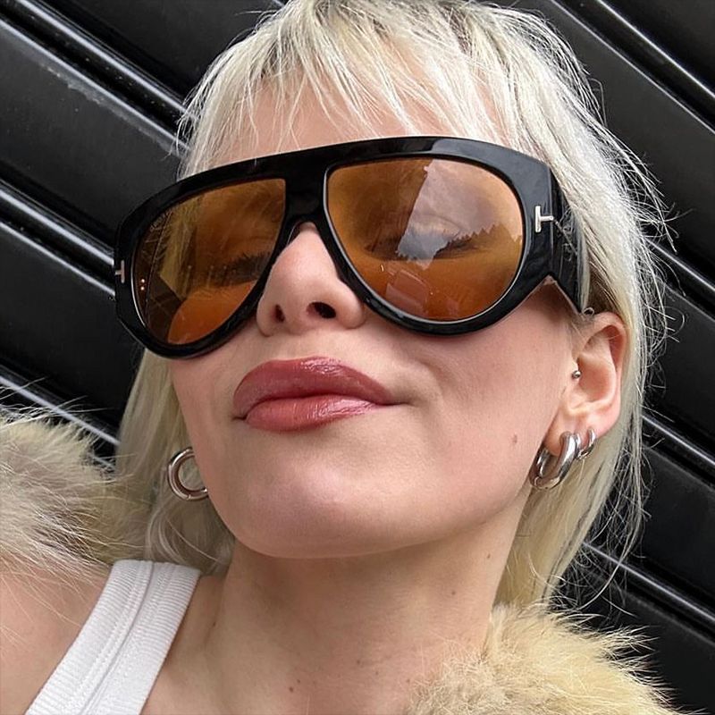 Aviator Sunglasses Women Oversize T-Shaped Frame