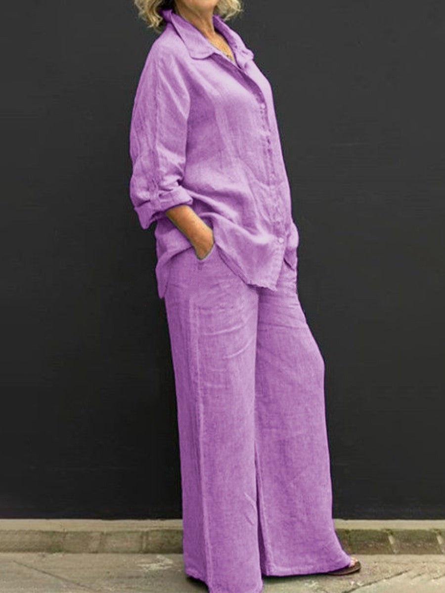 Women's Casual Shirt and Trousers Set