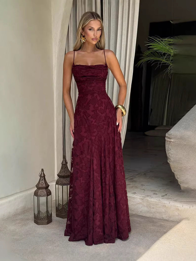 Elegant Back Tie A Line Dress