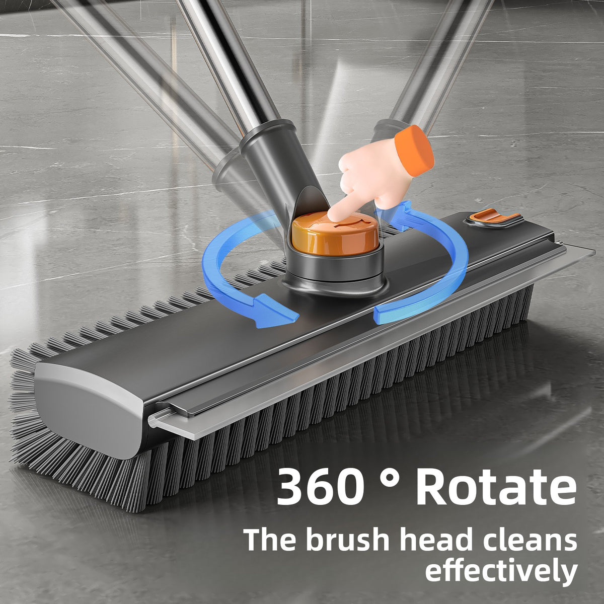Long-handled gap brush with hard bristles