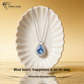 Moissanite Necklace with Blue Tear Pendant