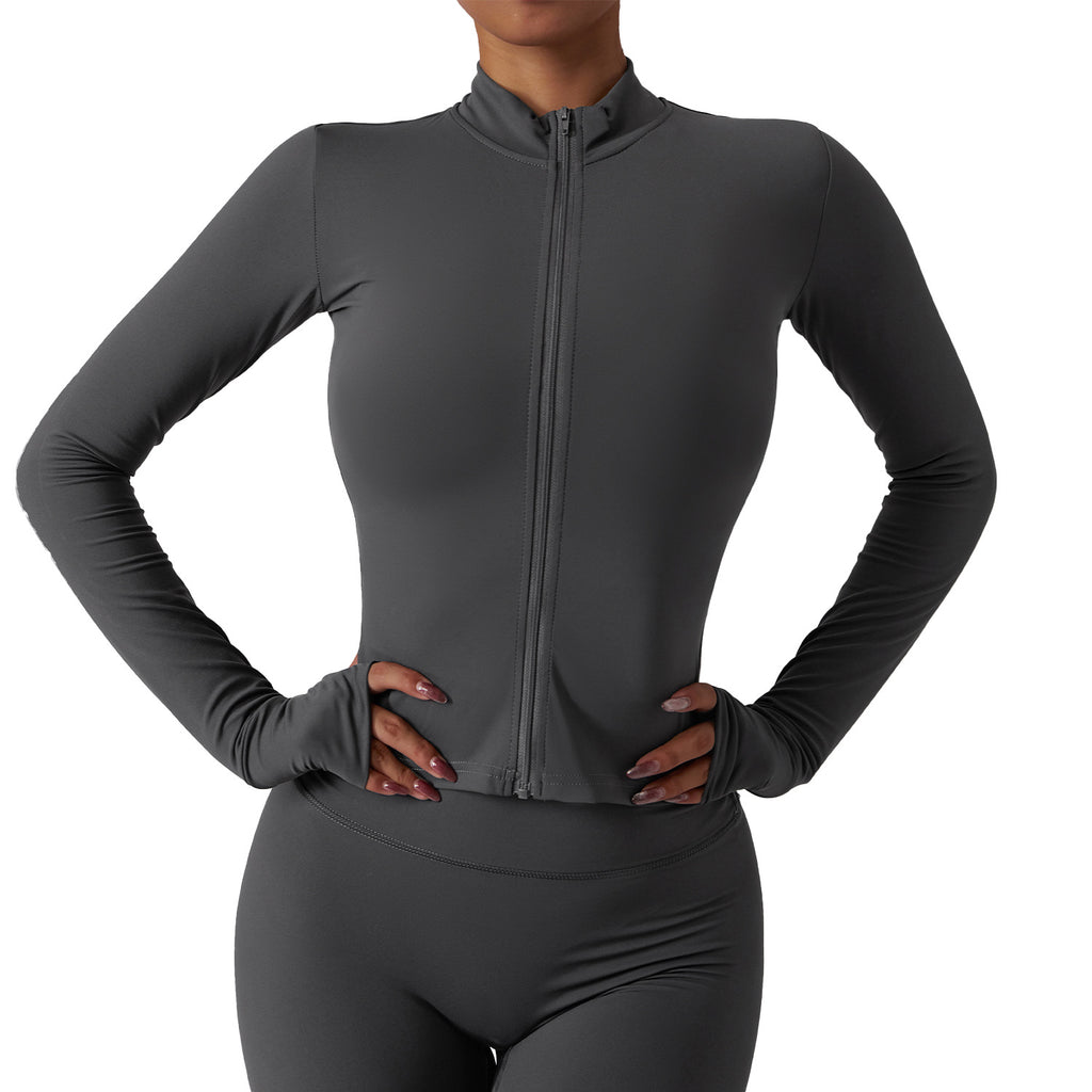 Womens High-Neck Fitness Long Sleeve Top