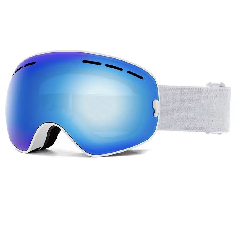 Double-Layer Spherical Ski Goggles with Myopia Insert Windproof Protection
