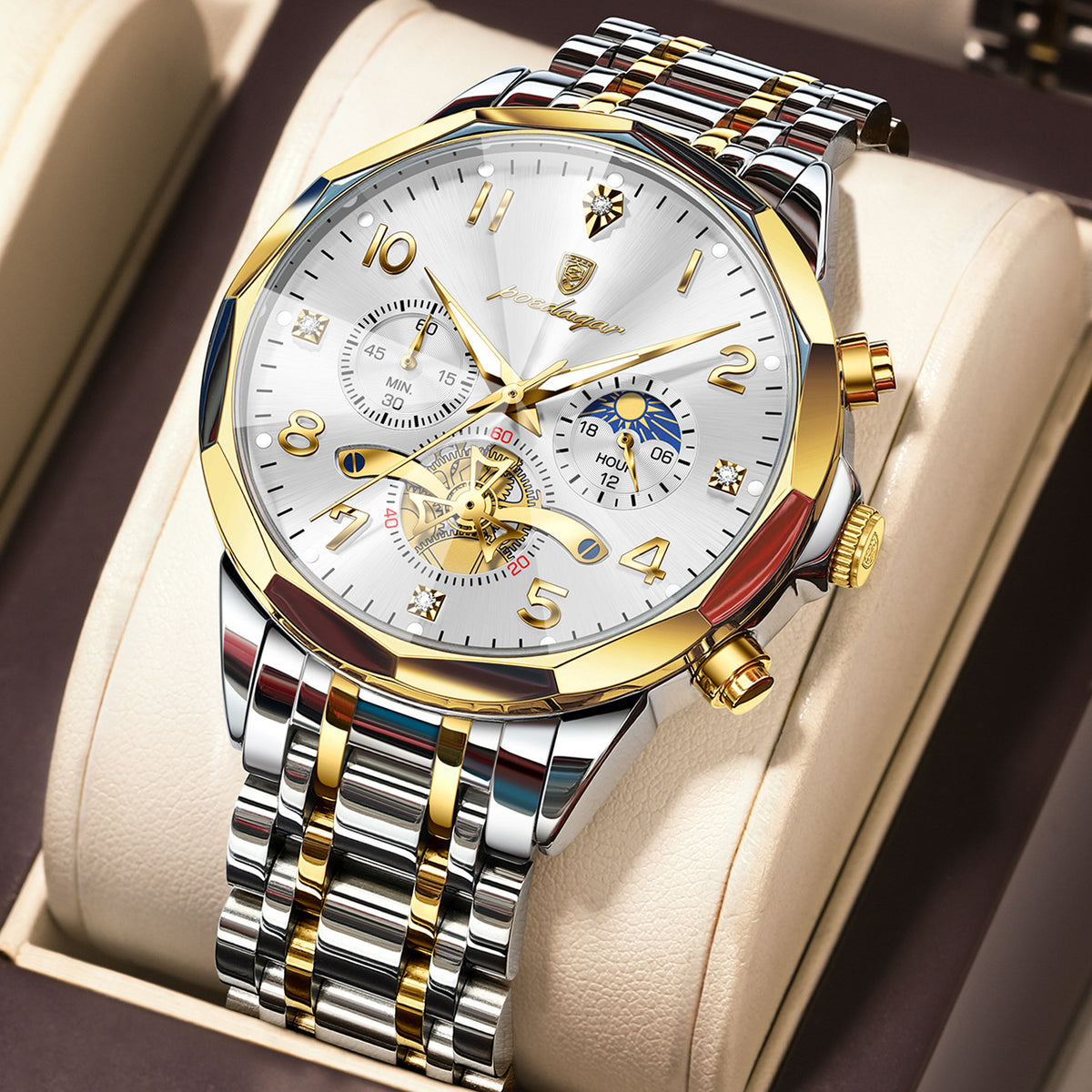 Multifunctional men's waterproof luminous chronograph business casual wristwatch