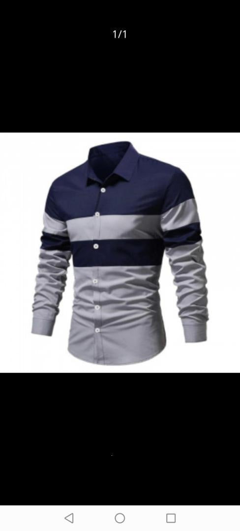 Printed Long-sleeved Men's Top Slim-fit Casual Shirt