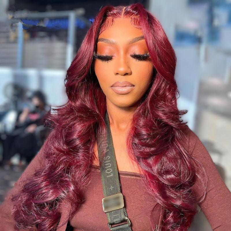 Hand-Crocheted Lace Front Deep Wave Synthetic Wig