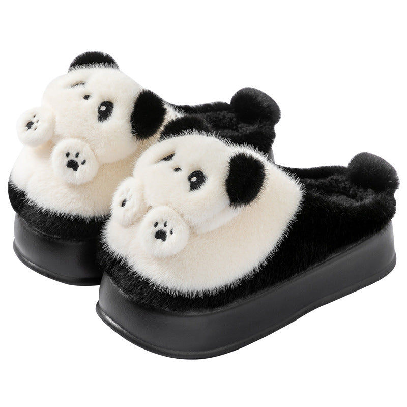 Women's plush panda home slippers