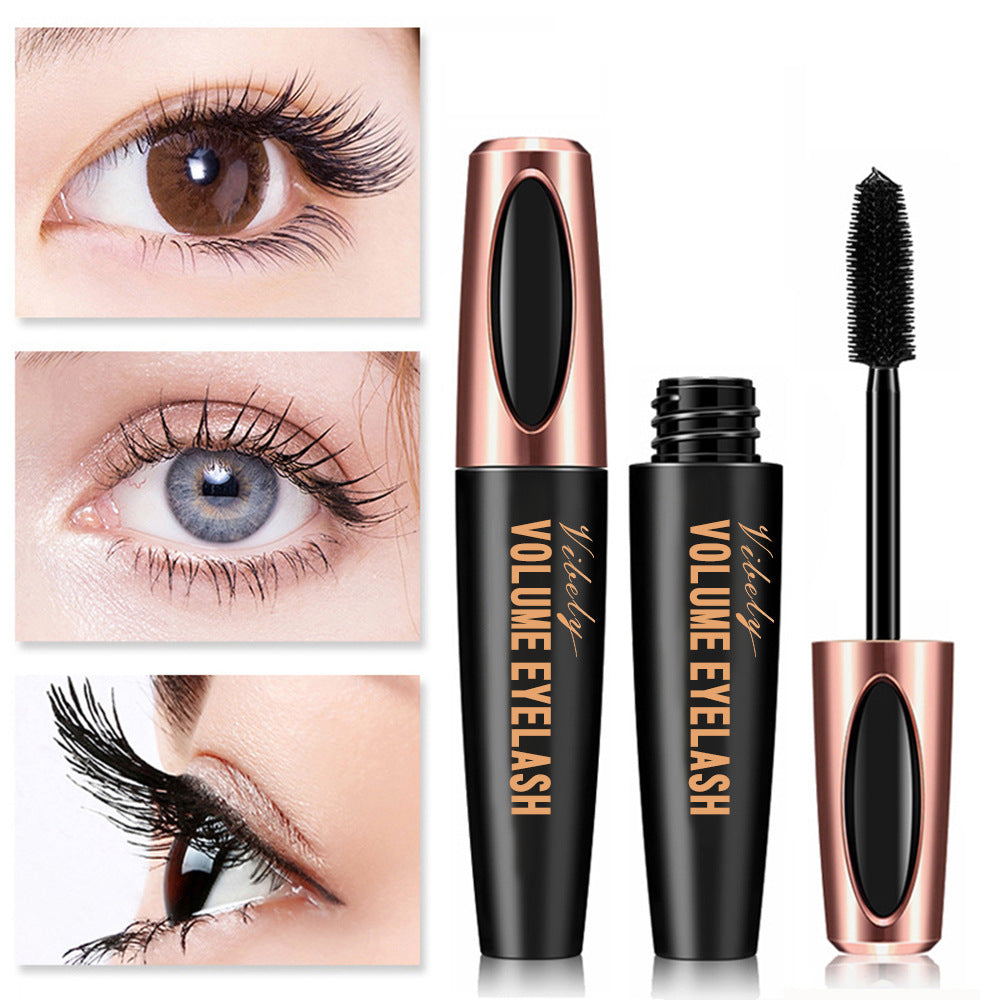 Cool black waterproof non-blooming thick long mascara