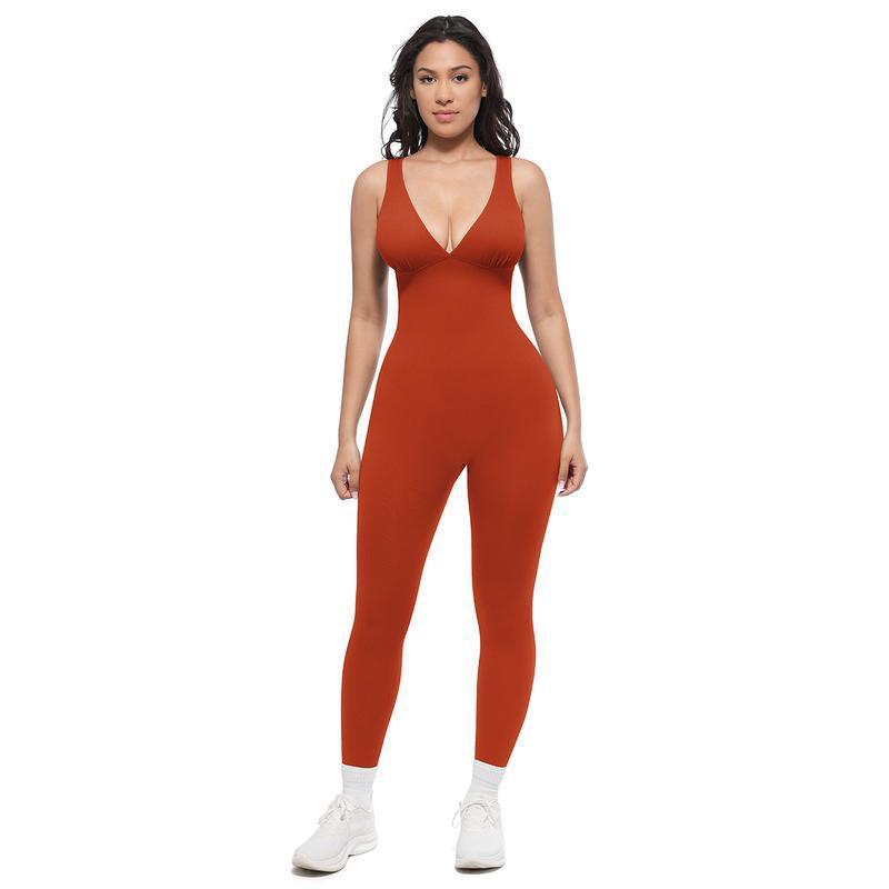 Slim-Fit Sports Yoga Jumpsuit Long Pants