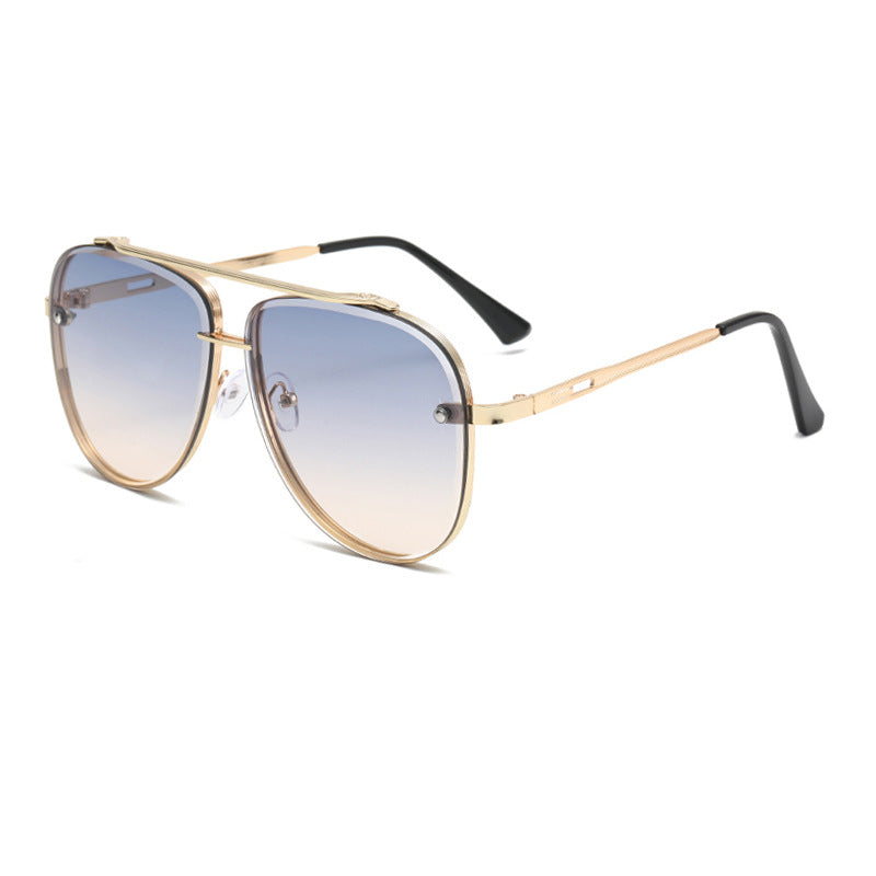 Double Bridge Metal Aviator Sunglasses