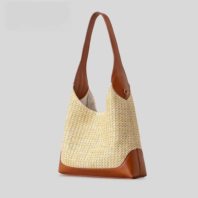 Handmade Woven Straw Bucket Bag