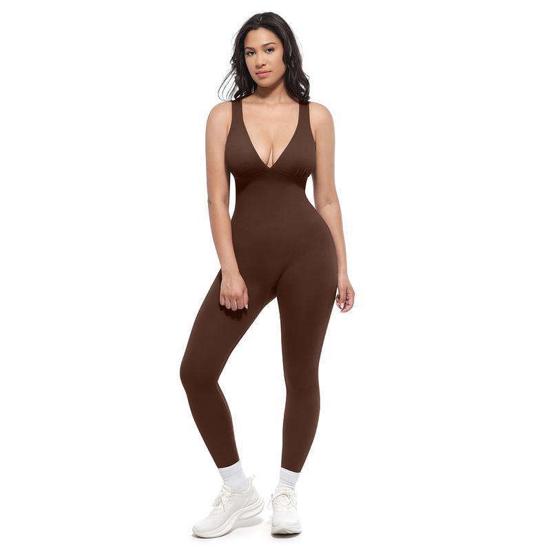 Slim-Fit Sports Yoga Jumpsuit Long Pants