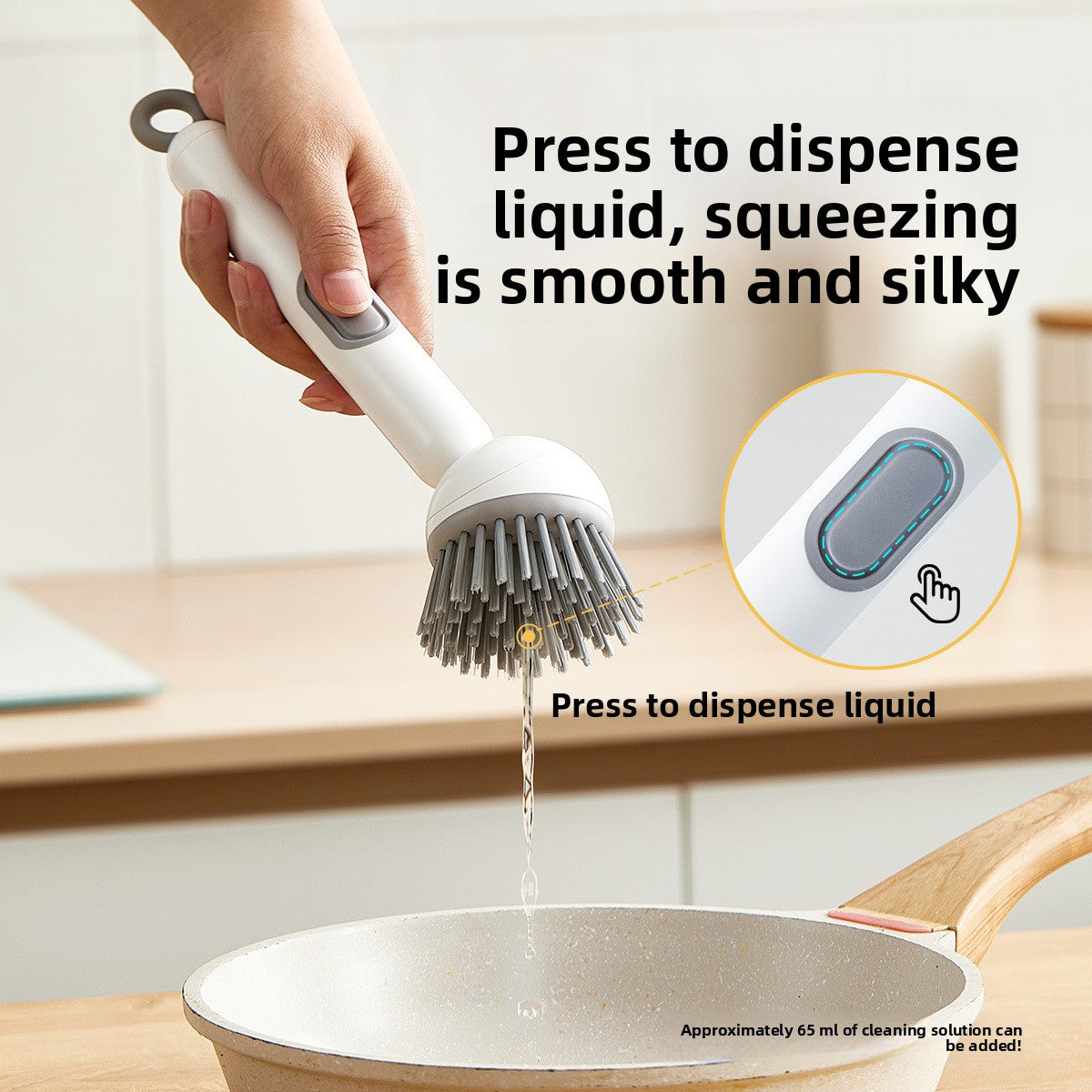 Long-Handled Rotating Kitchen Cleaning Brush
