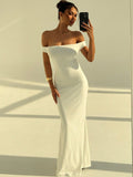 Sleeveless One-Shoulder Backless Slim Fit Long Dress