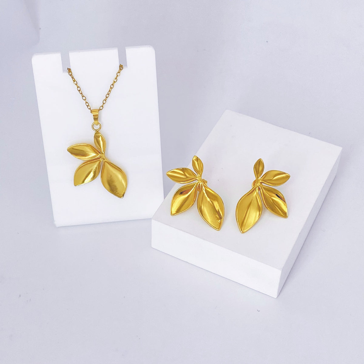 Stainless Steel Earrings and Necklace