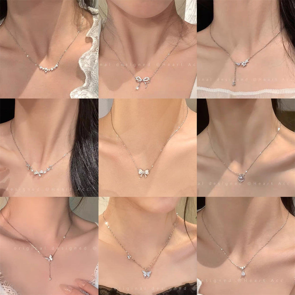 Zircon Bow Necklace for Women
