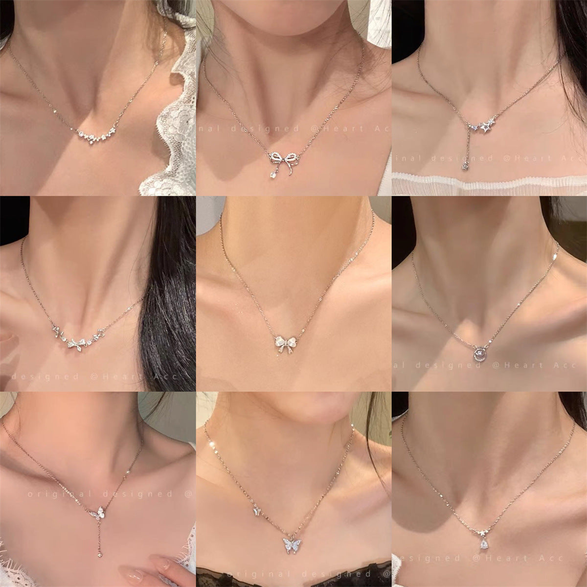 Zircon Bow Necklace for Women