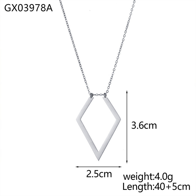 Geometric Ring Holder Necklace Titanium Steel Gold Plated